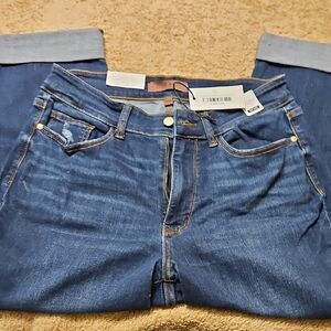 Judy Blue Dark Blue Skinny Fit Capri Jeans